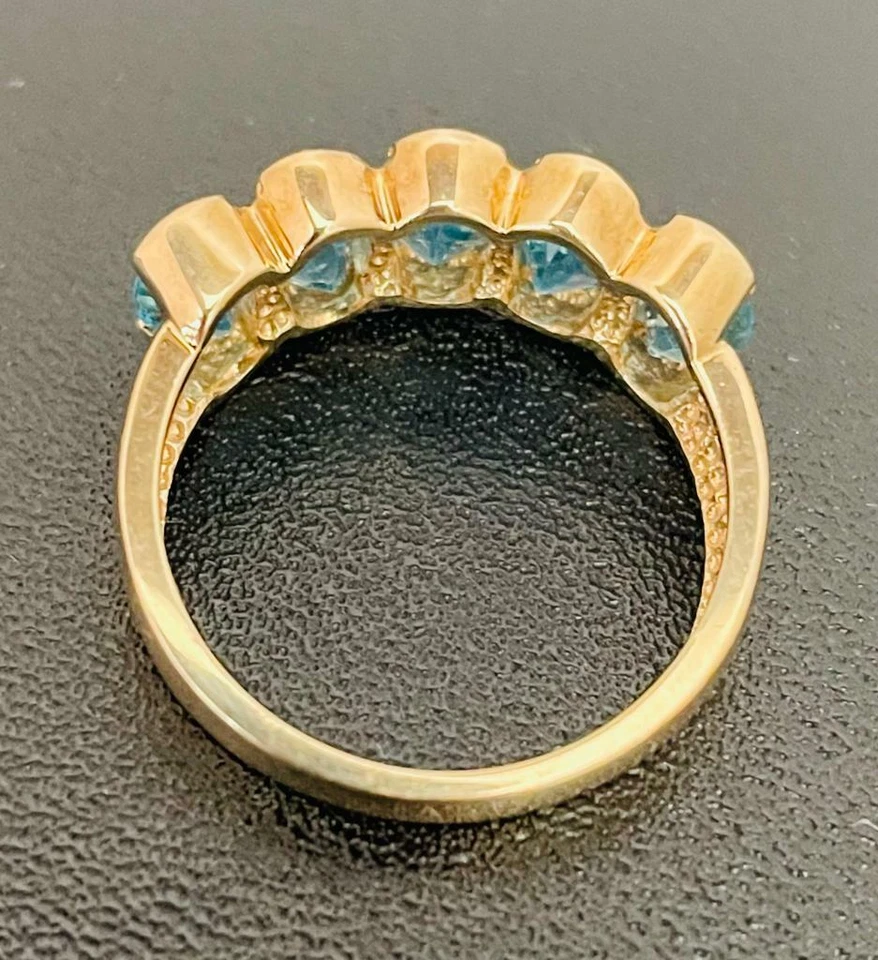 Aquamarin Ring 9K/375er Gelb Gold Gr. 53 - Bild 4 von 4