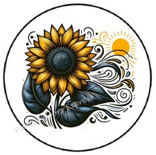 SUNFLOWER DRAWING ENVELOPE SEALS LABELS STICKERS PARTY FAVORS