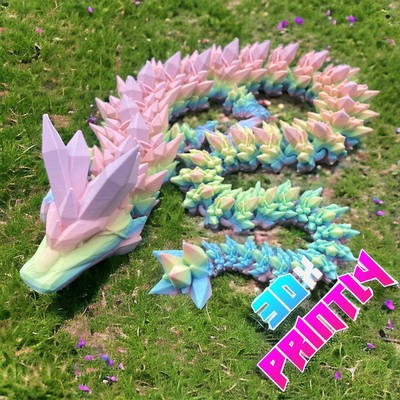 Gelenkiger Kristalldrache - Aschenputtel 3D-Design - 3D-Druck Schreibtisch Spielzeug Tiktok