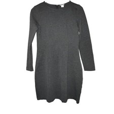 J Crew Dress Sz 0 Stretch Gray Long Sleeve Knit Business Career Minimalist