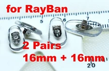 2 Pairs: 16mm Plug-In Push-In Nose Pads for Ray Ban Eyeglasses Sunglasses