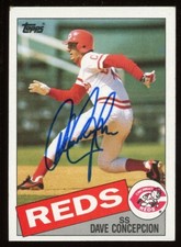 1985 Topps DAVE CONCEPCION Signed Card autograph AUTO REDS VENEZUELA