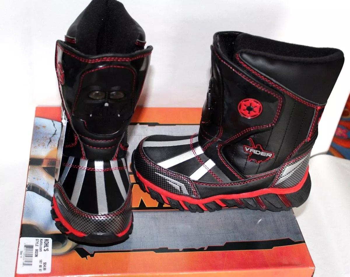 Toddler Boys Star Wars Vader Dark Light Up Winter Boots Size 8