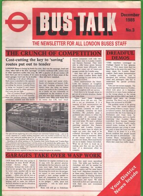 London Buses Staff Newsletter - Forest District - Dezember 1985