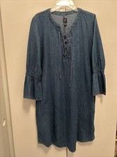 GAP! Adorable Slightly Washed Denim Blue Dress With Crisscross Ties