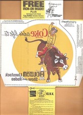 HOUSTON LIVE STOCK SHOW AND RODEO 1978 COCA COLA/COKE RODEO TRANSFER/NEVER USED