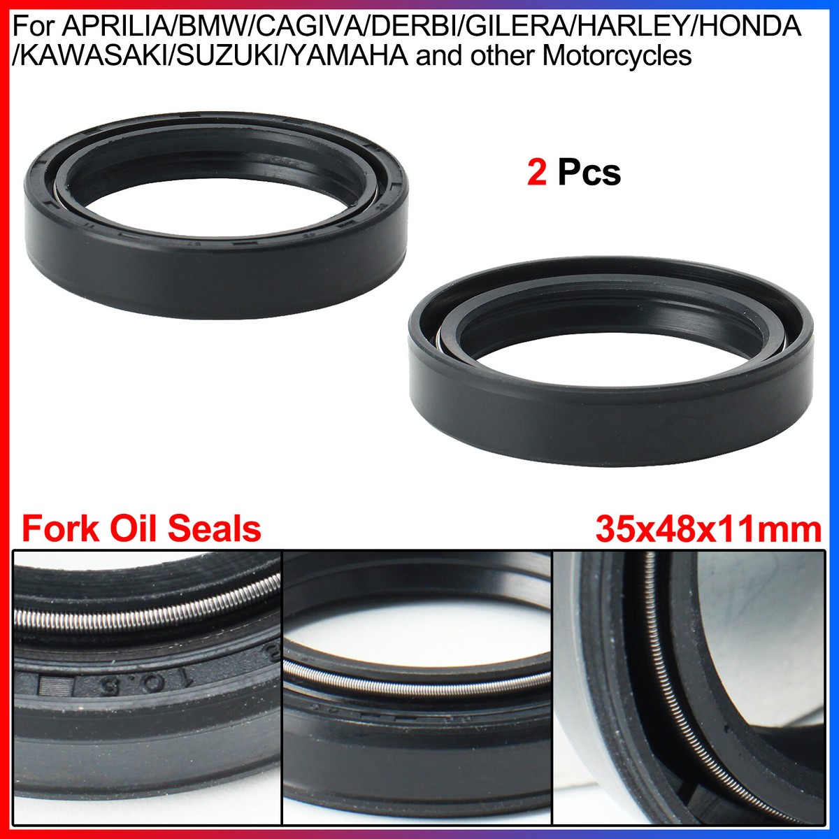 Fork Oil Seals 35x48x11mm For BMW/HARLEY/HONDA/SUZUKI/YAMAHA