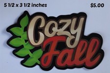 COZY FALL TITLE AUTUMN scrapbook paper piecing premade 3D die cut Rhonda