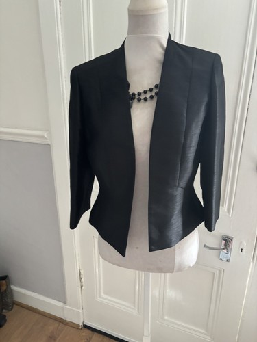 Jacques Vert Black Shantung Jacket S 12 Bnwt. Ns