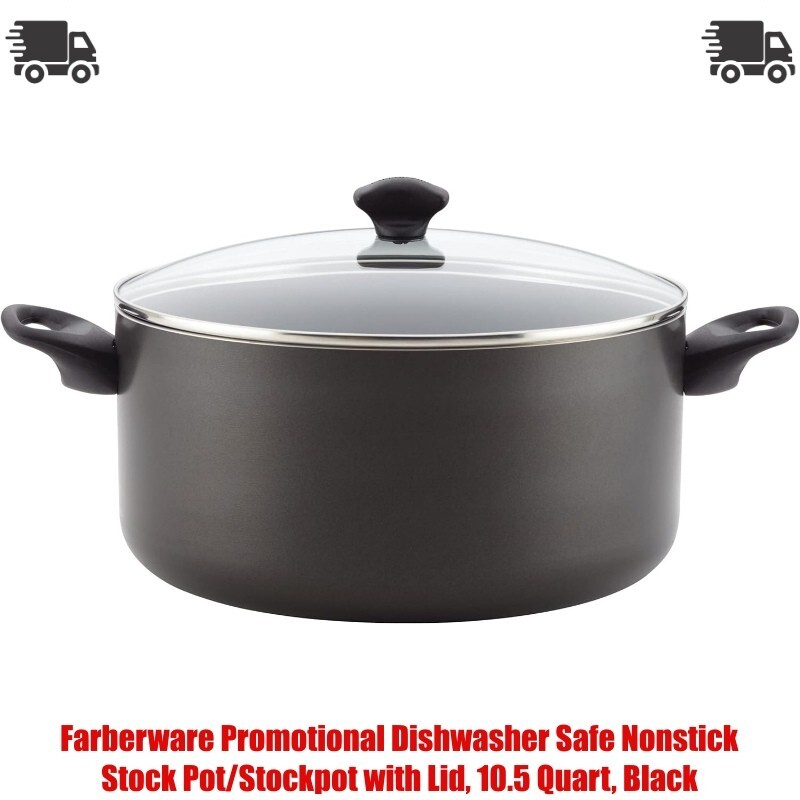 Farberware Promotional Dishwasher Safe Nonstick Stock Pot/Stockpot, 10.5 Quart