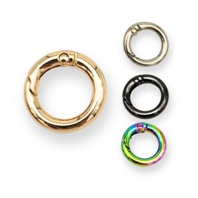 Karabiner Ring 13mm Gold, Silber, Schwarz, Regenbogen  - 1 / 5 / 10 Stk. - Bild 1 von 4