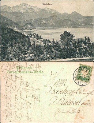 Ansichtskarte Kochel am See Blick auf den Kochelsee 1908