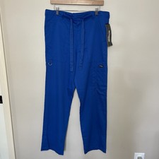 NWT Grey's Anatomy 6 Pocket Drawstring Scrub Pant New Royal Blue Small Mens
