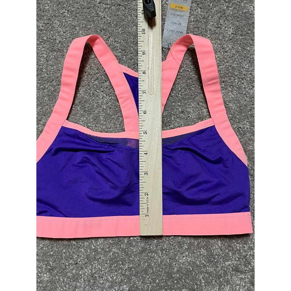 Sujetador Deportivo Josie By Natori 32 B/C Espalda Corredora Bloques de Color Retro Y2K Preppy Gimnasio Yoga Foto 4 de 4