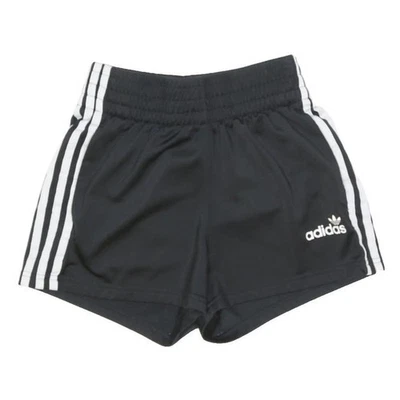 ADIDAS ORIGINALS Shorts Décontractés Femme Noir Taille UK 4 Polyester Rayure - Photo 1/4