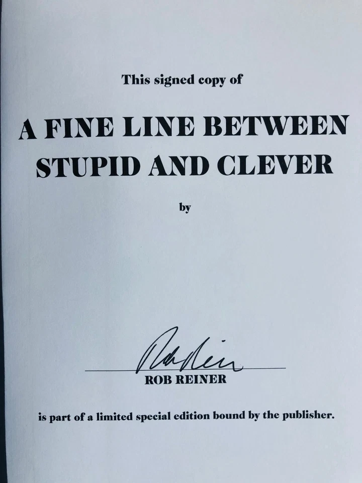 SIGNED A Fine Line Between Stupid and Clever: The Story of Spinal Tap ROB REINER - Image 4 of 4