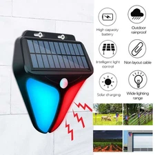 Solar Strobe Light Alarm Motion Sensor Sound Alarm Siren Security Alarm Light