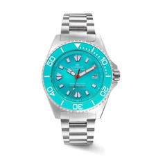 Orologio Lorenz Aquitania 1000m 030231PP Watch Automatico Turchese Acciaio Gomma