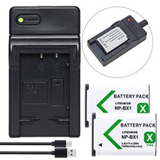 NP-BX1 X-Series Battery 2Pack Charger for Sony ZV-1 Vlog, ZV-1F Vlogging Camera