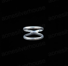 925 Sterling Silver Minimalist Double Band Ring-Handmade Everyday Simple Ring