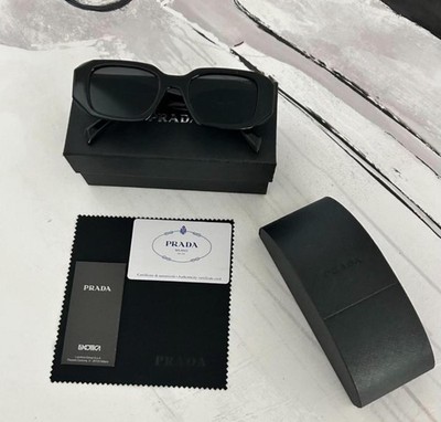 Prada PR17WS 1AB5S049 Women's Sunglasses 49 mm Black / Dark Grey Lens-Authentic 