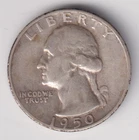 1950-S WASHINGTON QUARTER 25¢ SAN FRANCISCO 90% SILVER COIN UNITED STATES MINT