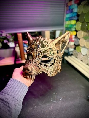 Unpainted - Wolf Masquerade Mask - Cosplay - Renaissance Mask
