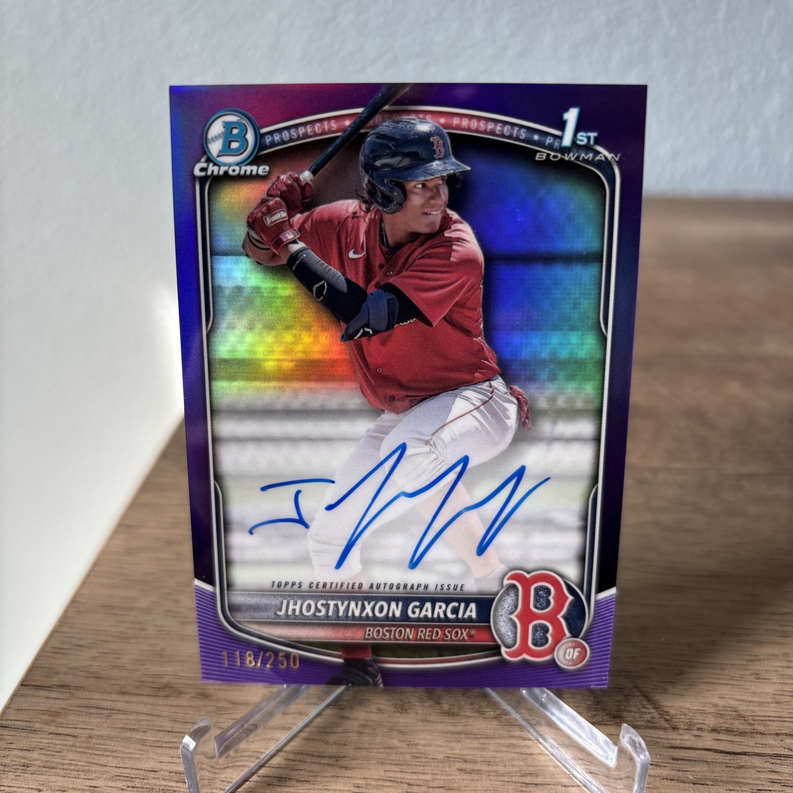 2025 Bowman Baseball JHOSTYNXON GARCIA Chrome PURPLE Auto #’d /250 CPA-JGA