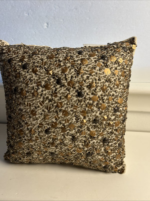 Pottery Barn Sparkle PaveSequin Accent Pillow 12''x 12'' Copper Gold Color Luxury