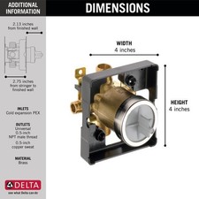 Delta MultiChoice R0UGH-IN BODY R10000-MF Tub/Shower w/ Water Stops Brass new
