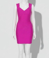 Siena Women's Pink V-Neck Sleeveless Foiled Bandage Knit Bodycon Dress Size: 8
