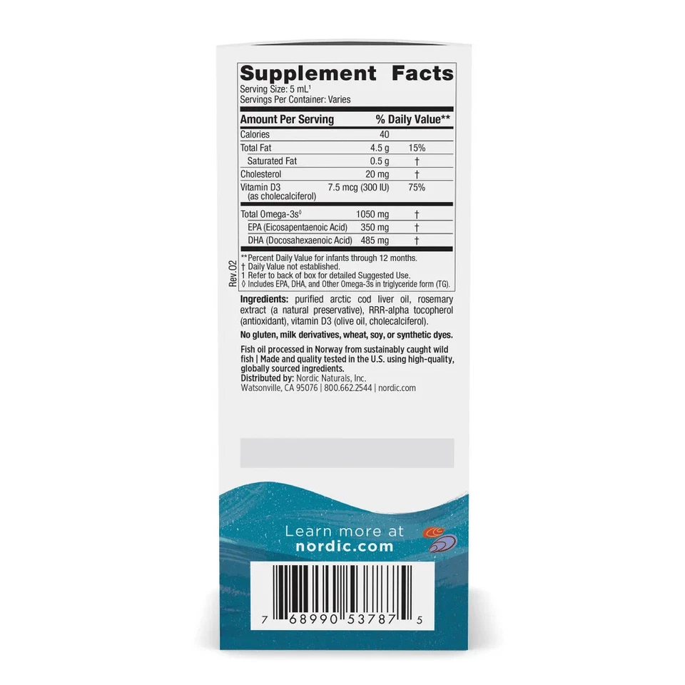 Nordic Naturals Baby's DHA líquido - omegas, vitamina A y D3 para el desarrollo, 2 oz Foto 2 de 4