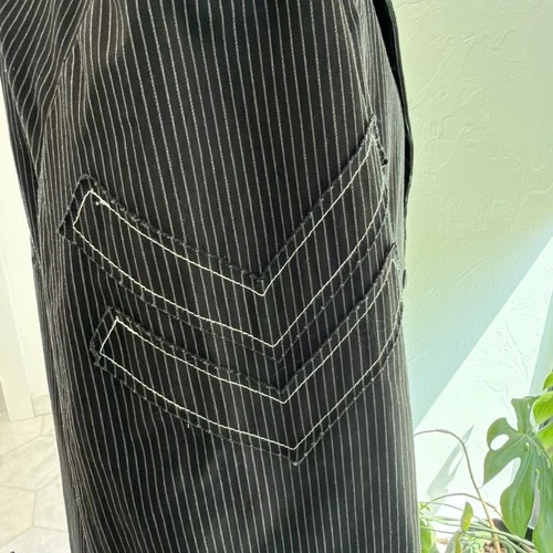 Roar Blazer Mens 2XL Y2K Pinstripe Embroidered Biker Goth Rocker Map Lining image 11