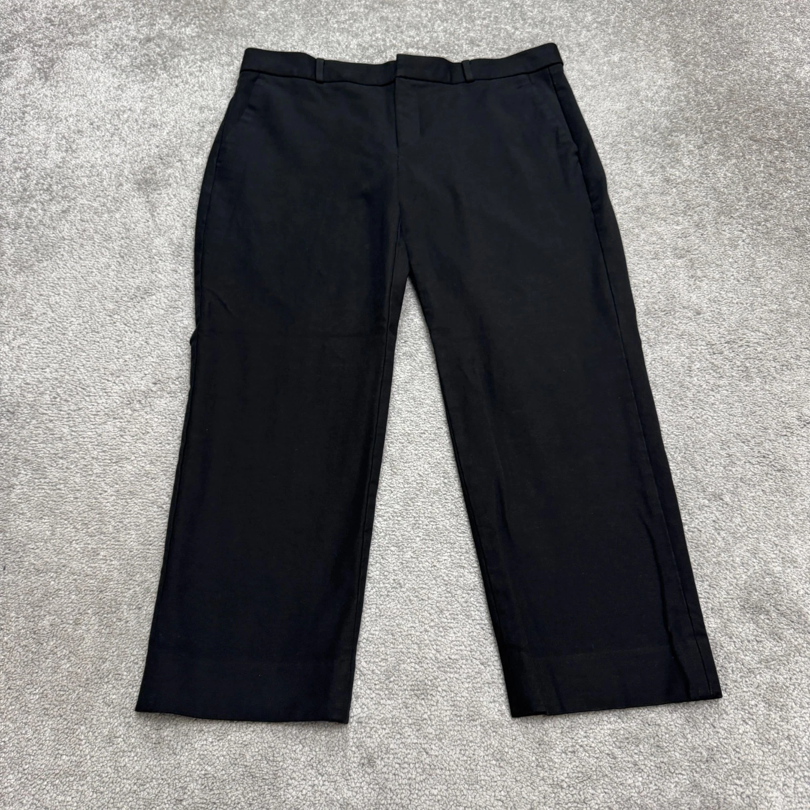 Banana Republic Avery Straight Ankle Trouser Pants Womens 16 XL Black Work 35x25