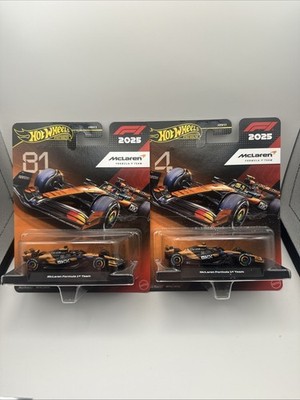 BOTH- Hot Wheels Premium F1 2025 McLaren Formula 1 Team (#4) + (#81)