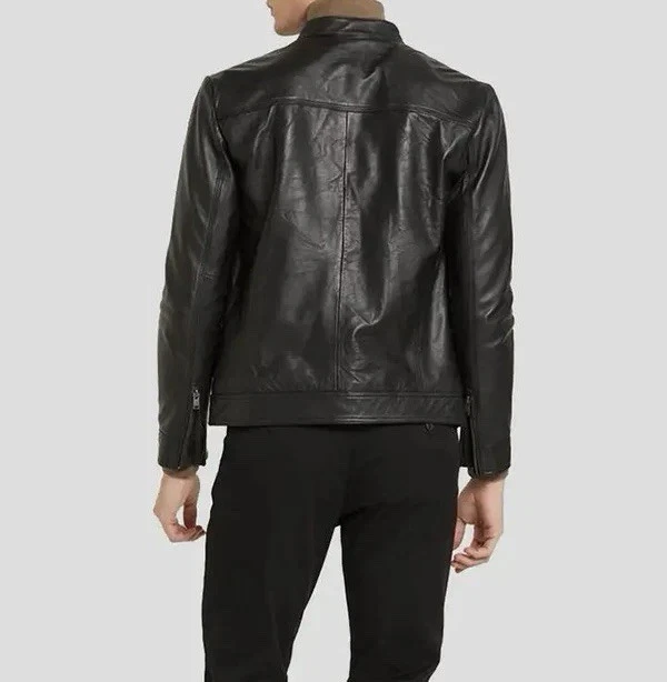 Chaqueta de cuero para motociclista café corredor Foto 2 de 3