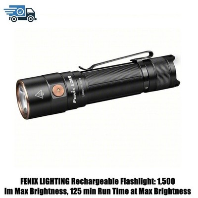 FENIX LIGHTING Rechargeable Flashlight: 1,500 lm Max Brightness, 125 min Run Tim