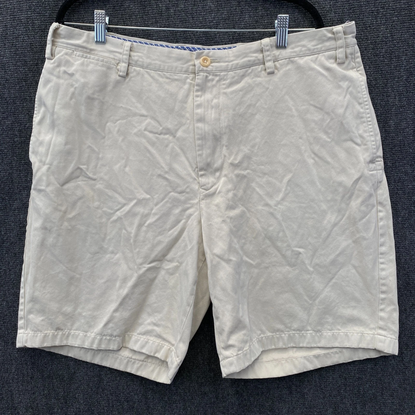 Nautica Clipper NS-83 Mens W38 Relaxed Fit Chino Shorts Khaki Twill High Rise