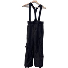 Sport Essentials Snow Pants Kids Youth Sz 10 Suspender Ski Pants Black Solid