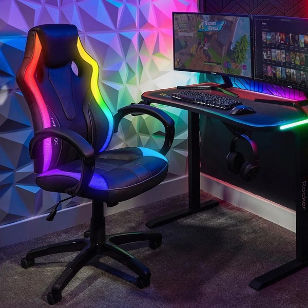 X ROCKER RGB Silla Gaming Cobra con Iluminación LED, IOS y Android APP NUEVO Y EMBALAJE ORIGINAL