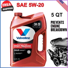 High Mileage with MaxLife Technology SAE 5W-30 Synthetic Blend Motor Oil 5 QT