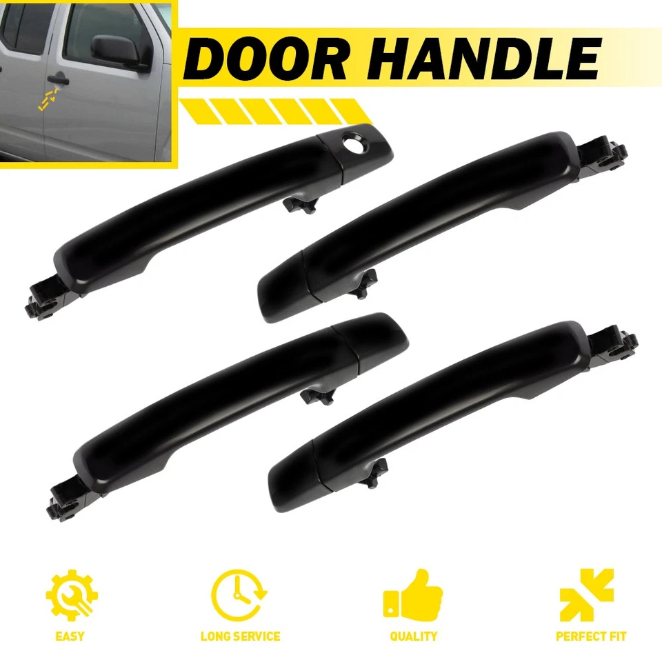 Manija de puerta exterior delantera trasera izquierda derecha 4 piezas para Nissan Frontier 2005-2008 Foto 2 de 4