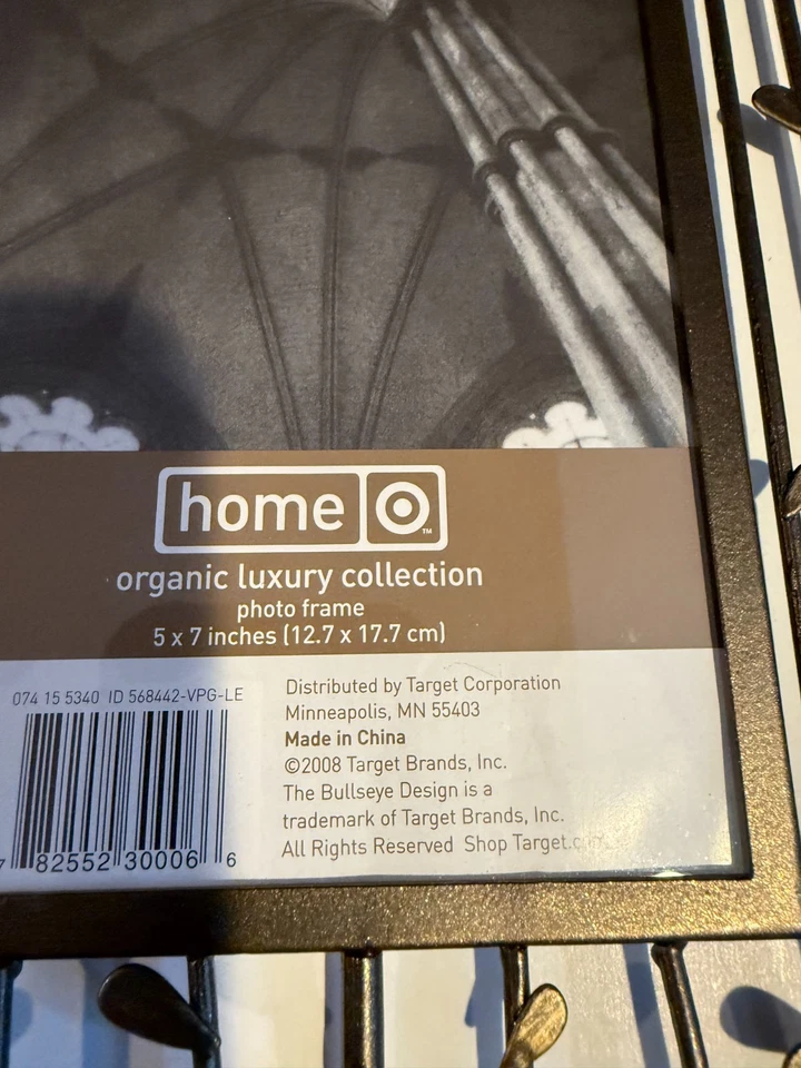 Target Home 2008 colección de lujo orgánico marco de fotos nuevo en caja imagen de 5" X 7" Foto 2 de 3