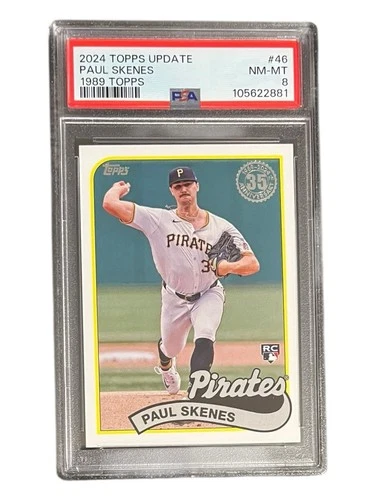 2024 Topps Update 1989 Topps Paul Skenes Rookie Card #46 Graded PSA 8