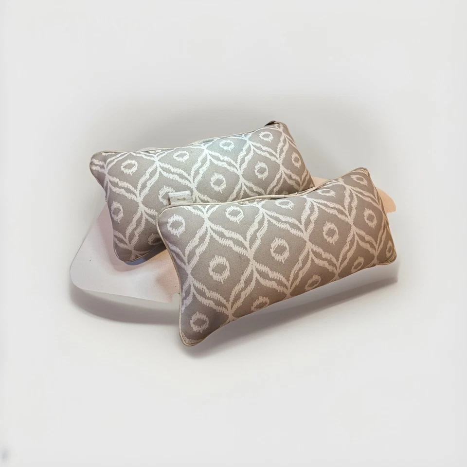 "Cojines Umbral Exterior Neutro Blanco Beige Patrón Geométrico 12 X 24""" Foto 2 de 3