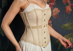 Heavy Duty Overbust Waist Trainer Mesh Corset Tight Lacing Steel Boned Corset