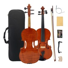 4/4 Violin Outfit Handmade By Master One-Piece Tiger Maple Back with Case  Bow