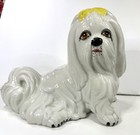 Vtg. Dog Ceramic Figurine Italian white Shih Tzu, or Maltese