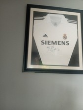David Beckham Signed Framed Real Madrid Shirt From Training Ground No Cert Coa