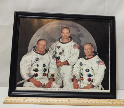 Apollo 11 Crew 1969 Moon Landing Armstrong, Collins, Aldrin 8 x 10 Photo Framed